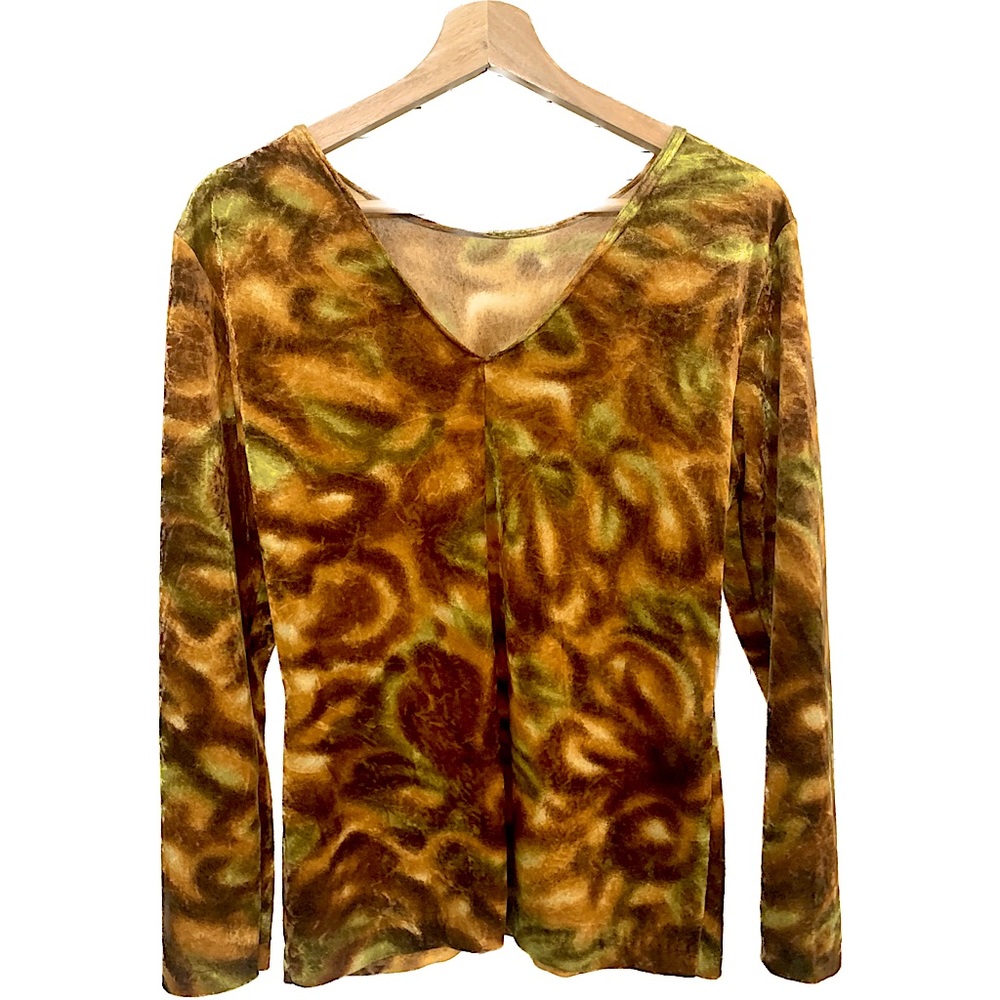 Velvet Groovy Retro Slim-fit Top